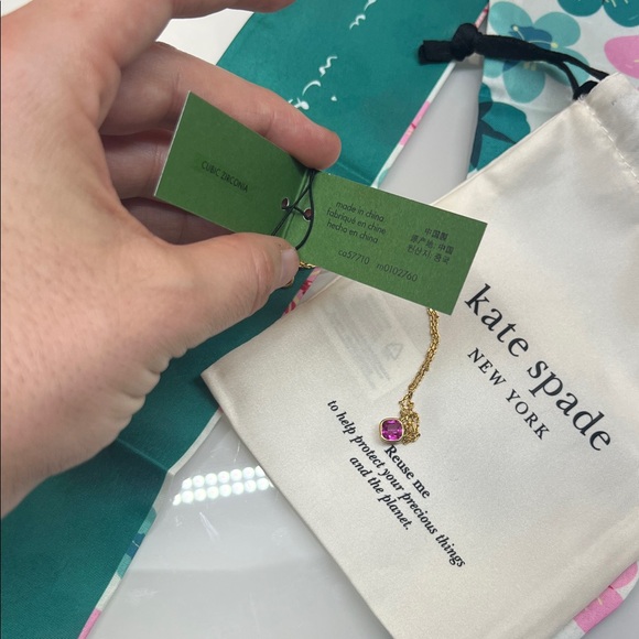 Kate Spade Gold Chain with Pink Gem - Picture 4 of 7